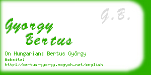 gyorgy bertus business card